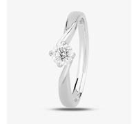1888 Collection Platinum 0.33ct Diamond Twisted Solitaire Ring RI-1027(.33CT PLUS)- H/SI2/0.36ct