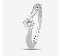 1888 Collection Platinum 0.40ct Diamond Twisted Solitaire Ring RI-1027(.40CT PLUS)- G/SI2/0.40ct