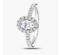 1888 Collection Platinum 0.50ct Oval-Cut Diamond Halo Cluster Ring RC2028(6X4)(.50CT PLUS)- F/SI1/0.80ct