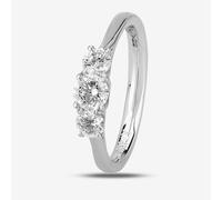 1888 Collection Platinum 0.75ct Diamond Trilogy Ring R3-145(.75CT PLUS)- F-G/SI2/0.77ct