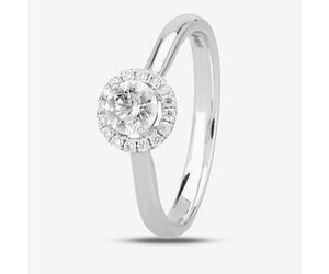 1888 Collection Platinum Brilliant Cut 0.33ct Diamond Floating Halo Ring DSR21 - E/SI2/0.46ct