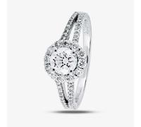 1888 Collection Platinum Brilliant Cut 1.20ct Diamond Split-Shoulders Cluster Ring DSC64 - G/SI1/1.20ct
