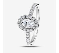 1888 Collection Platinum Oval Cut 0.50ct Diamond Halo Cluster Ring RC2028 - F/SI2/0.77ct