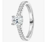1888 Collection Platinum Oval Cut 0.70ct Diamond Solitaire Shoulder Set Ring RI-2250 - F/SI1/1.00ct
