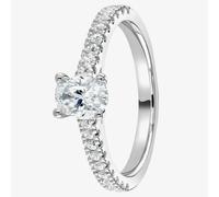 1888 Collection Platinum Oval Cut 0.70ct Diamond Solitaire Shoulder Set Ring RI-2250 - H/SI1/0.94ct