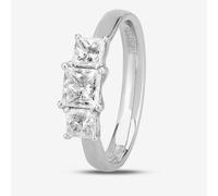 1888 Collection Platinum Princess Cut 1.00ct Diamond Trilogy Ring R3-263 - G-H/VS2-SI1/1.05ct
