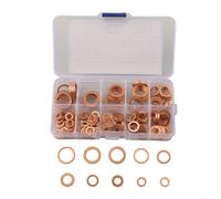 188pcs Copper Sealing Washers in 9 Sizes, for Various Applications Including Automotive and Electrical