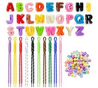 188Pcs Large Letter Beads Kit, 78Pcs 3D Bubble Alphabet Beads A-Z, 10 Colorful Paracord Straps and 100 Spacer Beads for DIY Backpack, Purse, Luggage Charms and Keychains