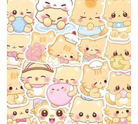 189 Adorable Yellow Kitten Lifestyle Action Pattern Stickers Free Sticker Storage Box with Purchase