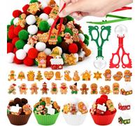 189 Pcs Christmas Sensory Bin Filler Gingerbread Man Counting Sorting Sensory Bin Items Fine Motor Gingerbread House Counts for Christmas Sorting Counting