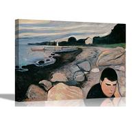 1892 Melancholy by Edvard Munch Canvas Wall Art Prints Framed Poster Pictures Home Office Decor Bedroom Livingroom Artwork 30 x 20cm (12 x 8 inches) A4