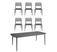 1898 Marsala dining table 208x100 cm + Messina chairs 6 pcs, Anthracite