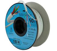 18AWG Low Voltage LED Cable 4 Conductor In-Wall Jacketed Pure Copper Speaker Wire UL/cUL Class 2 (50ft. Spool)