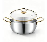18cm~22cm Aluminum Ramen Pot with Lid,Korean Noodle Cooker for Soup,Pasta & Stew (20CM)