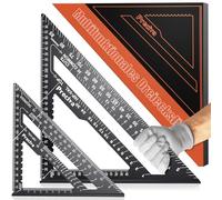 18cm+30cm Set Square, Preciva Exclusive Speed Square, Multifunctional Triangle Ruler Can Draw Straight/Vertical lines, Angles, Positioning Heights, 7+12in Aluminum Alloy Carpenter Tool