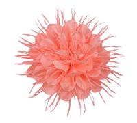 18cm/7in Dainty Spiky Fabric Flower Brooch Pin for Women Girls Elegant Crystal Colorful Pom-Pom Fluffy Floral Peony Brooches Lapel Hair Pins Trendy Party Dress Accessories Jewelry, M, Metal, no