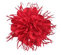 18cm/7in Dainty Spiky Fabric Flower Brooch Pin for Women Girls Elegant Crystal Colorful Pom-Pom Fluffy Floral Peony Brooches Lapel Hair Pins Trendy Party Dress Accessories Jewelry, M, Metal, no