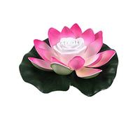 18cm Artificial Lotus Flower Solar Fountain with LED, Garden Pond Swimming Pool Floating Floral Lamp