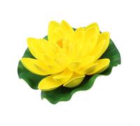 18cm Artificial Water Lily for Decorative Use in Aquarium and Pond, Floating Lotus Flower (yellow)