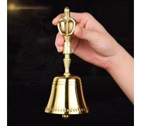 18cm Brass Hand Cranked Bell Ornaments Buddhist Supplies Living Room and Home Decorations, Yellow