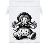 18cm 'Cute Rag Doll' Satin Drawstring Bag/Pouch (SB00118854)