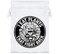 18cm 'I Eat Plants That Fight Back' Satin Drawstring Bag/Pouch (SB00120106)