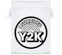 18cm 'I Survived Y2K' Satin Drawstring Bag/Pouch (SB00120042)