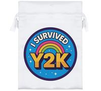 18cm 'I Survived Y2K' Satin Drawstring Bag/Pouch (SB00120046)