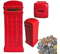 18Cm London Telephone Box Piggy Bank - For Coins & Notes, Savings, Secure Funds Cash Box | Cute Home & Office Decoration | Fun Gift For Family & Friends