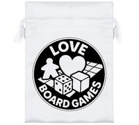 18cm 'Love Board Games' Satin Drawstring Bag/Pouch (SB00119606)