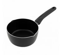 18cm Non Stick Milk Pan with Handle Lightweight for Tea, Coffee, Milk and Water Boiling Cooking Saucepan - Black Aluminium Pot - Induction Gas & Electric Hob Compatible