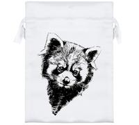 18cm 'Red Panda Portrait' Satin Drawstring Bag/Pouch (SB00119362)