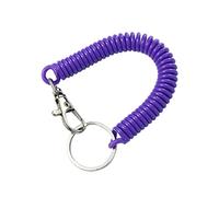 18cm Retractable Spring Coil Keychain Elastic Cord Coil Rope Key Ring with Metal Lobster Clasp for Keys Wallet Cellphone(purple)