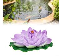 18cm Simulation Lotus Flower for Pool and Aquarium Decoration, Floating Water Lily (blue-purple)