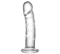 18cm Small Realistic Glass Dildo, a Lifelike Beginner's Sex Toy, Transparent Crystal Glass Dildo Suitable for Ladies/Gentlemen/homosexuals, Adult Lifelike Anal Cute Toys and Games.