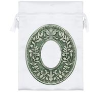 18cm 'Vintage Botanical Border' Satin Drawstring Bag/Pouch (SB00116186)