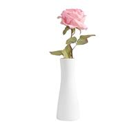18cm White Ceramic Bud Vase Tall Conic Single Stem Flower Vase Small Floral Centerpiece for Wedding Office Home Table Decor