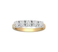 18ct 2 Colour Gold 1ct Diamond Pentalogy Eternity Ring 4mm - 18R948-100 Jewelco London Multi I
