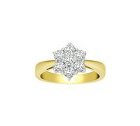18ct Gold 0.75ct Diamond 7 Stone Flower Cluster Ring 10mm - 18R130-075 Jewelco London Gold W