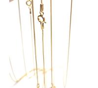 18ct GOLD ON STERLING SILVER NECKLACE CHAIN SMOOTH ROUNDED SNAKE - 0.8mm - VARIOUS SIZES (16)