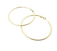 18ct Gold Plated 50mm Everyday Hoop Earrings Harfi Gold 5cm