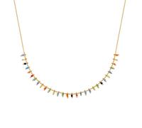 18ct Gold Plated Colourful Vibrant Multi Beaded Necklace Harfi Gold 18 inches