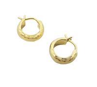 18ct Gold Plated Hammered Huggies Harfi Gold One Size