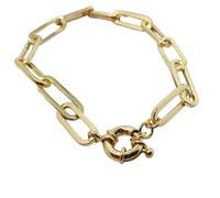 18ct Gold Plated Paperclip Bracelet Harfi Gold One Size