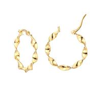 18ct Gold Plated Sterling Silver Classic Twisted Creole Hoop Earrings
