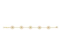 18ct Gold Plated Sterling Silver & White Enamel Daisy Bracelet