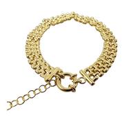 18ct Gold Vermeil Luxury Woven Bracelet Harfi Gold 7 inches