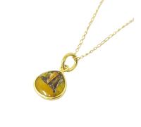 18ct Gold Vermeil Plated Citrine November Birthstone Necklace Harfi Gold 18 inches