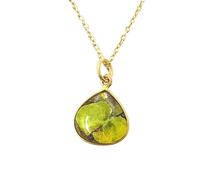18ct Gold Vermeil Plated Peridot Necklace Harfi Gold 18 inches