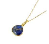 18ct Gold Vermeil Plated Sapphire September Birthstone Necklace Harfi Gold 18 inches